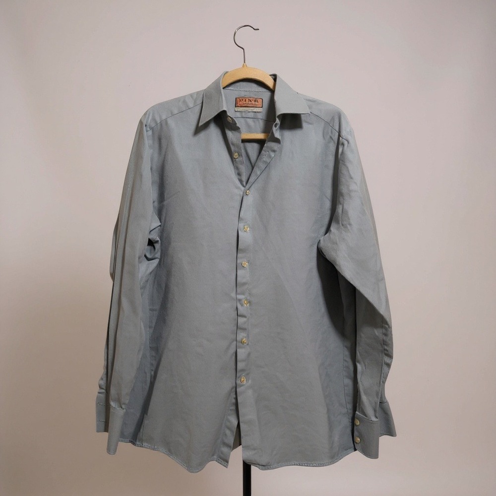 Thomas Pink Mens Light Blue Pinstripe Dress Shirt Jermyn Street London Size 17‎